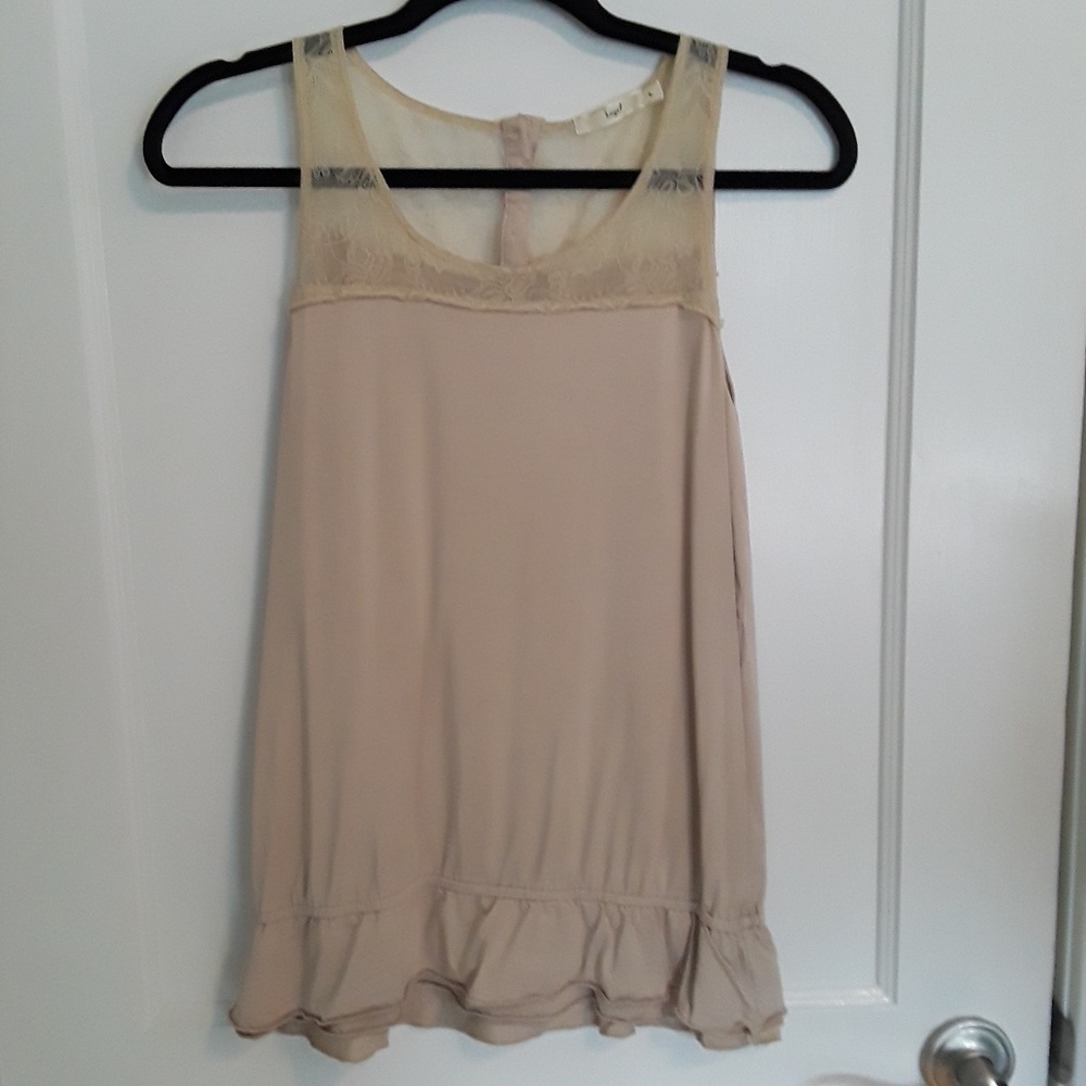 Hazel Anthropology Lace Top Button Tank Size L